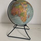 Globe vintage 1960 terrestre verre mappemonde Perrina - 24 cm