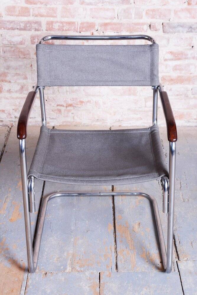 Bauhaus Czech Chrome Armchair by Marcel Breuer for Thonet, 1930s