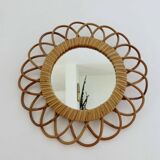 Rattan “flower” mirror from the 70s