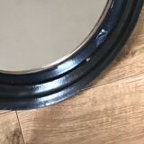 Antique blackened wood mirror