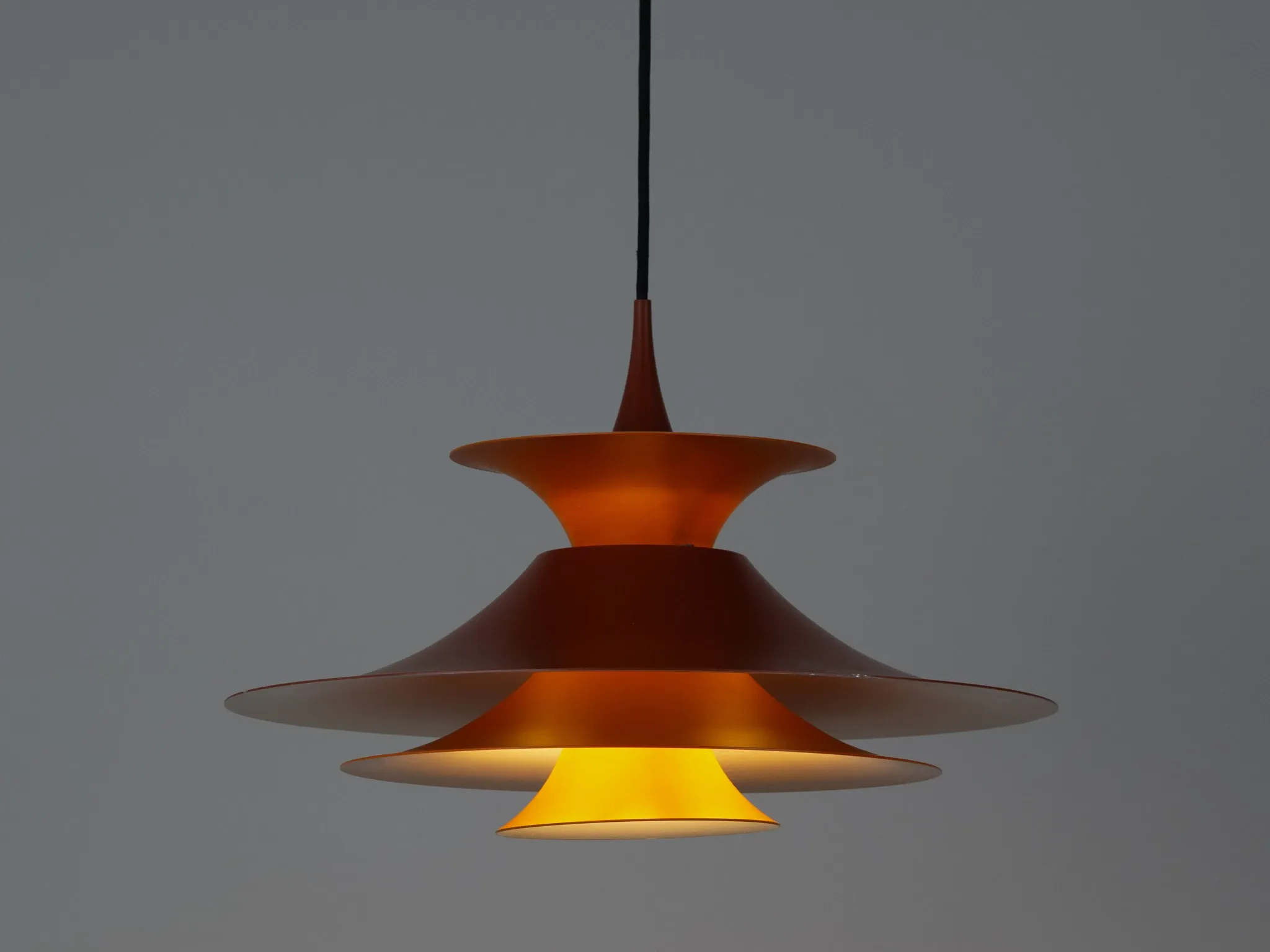 Danish vintage Radius pendant lamp by Erik Balslev, Fog og Morup, 1977