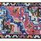1960s Wool Rug with Vibrant Geometric Abstract Pattern