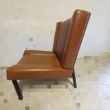 Pair of lounge armchairs, 70s leather