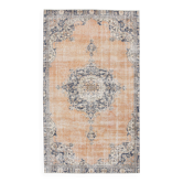 Tapis persan oriental bleu marine et pêche