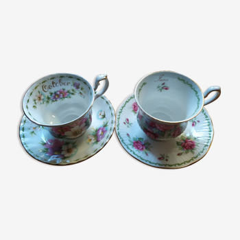 Duo de tasses en porcelaine anglaise