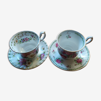 Duo of English porcelain cups
