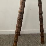 Vintage turned wooden traipod stool