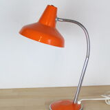 Orange and chrome metal desk lamp