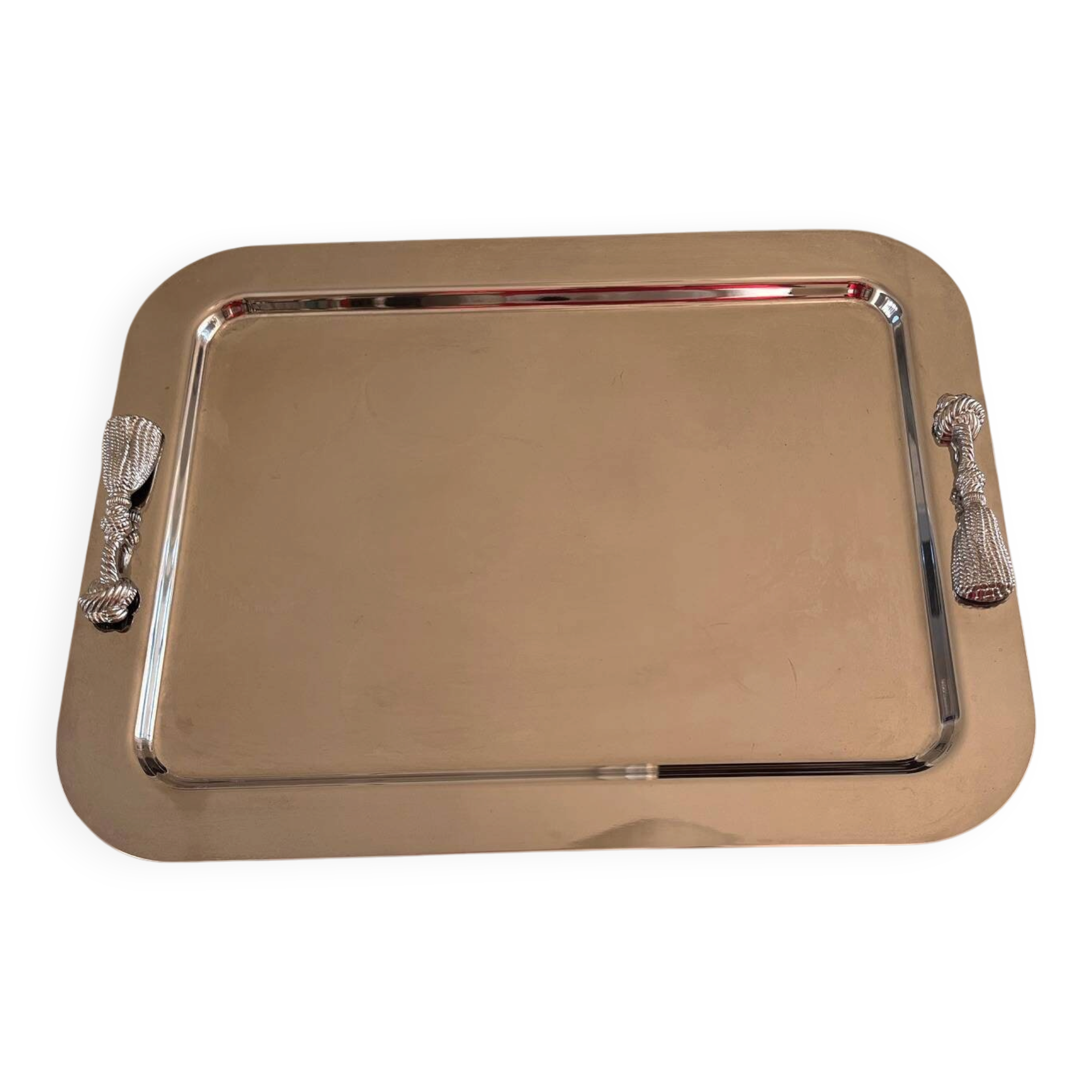 1970s plateau design in the style of Maria Pergay – silver-plated metal