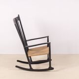 Hans J. Wegner J16 Black Rocking Chair, 1969 FDB