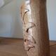 Large vintage glazed terracotta lamp base