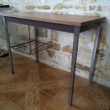 Metal and wood desk from the 1970s.