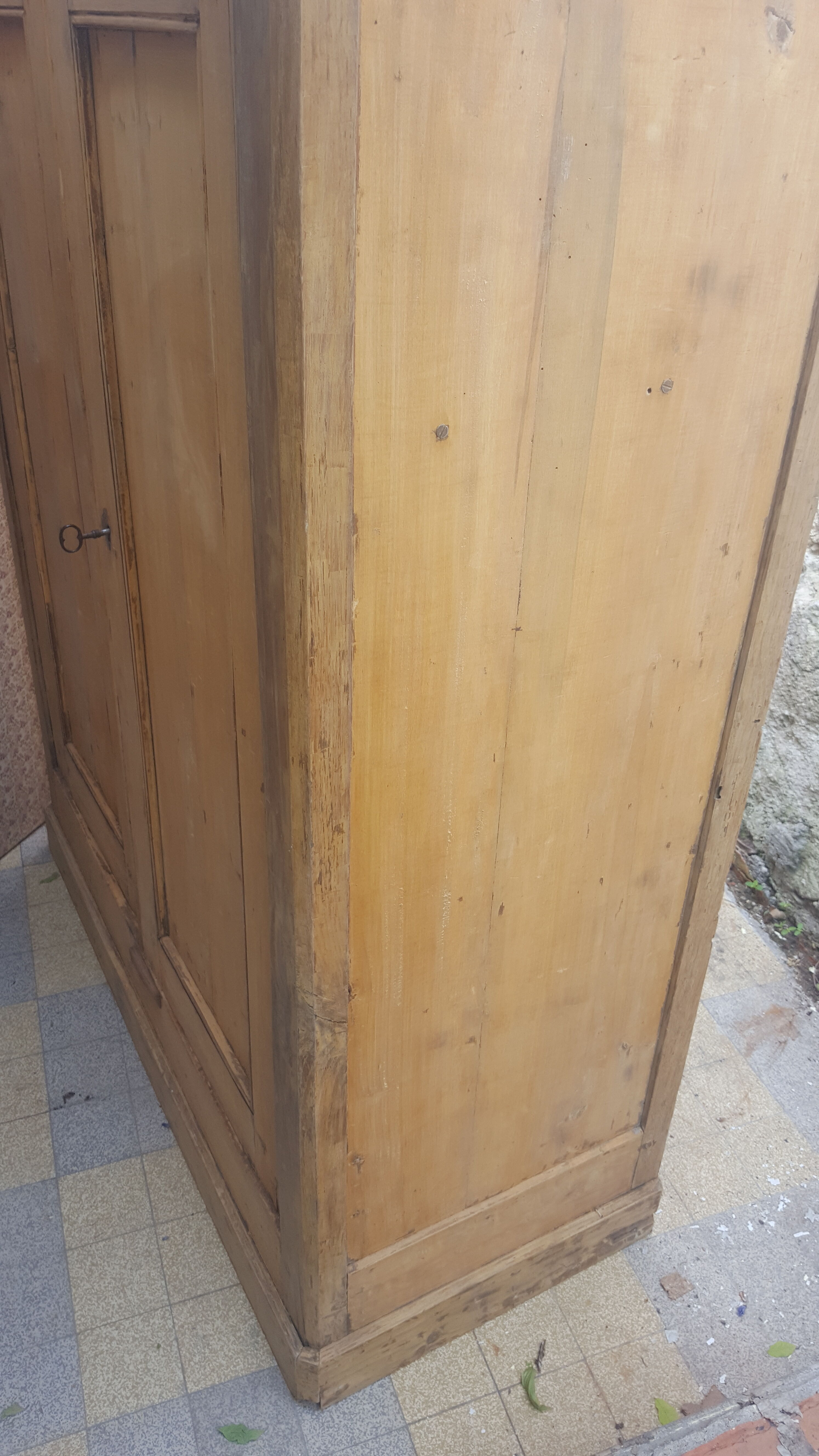 Raw wooden cabinet