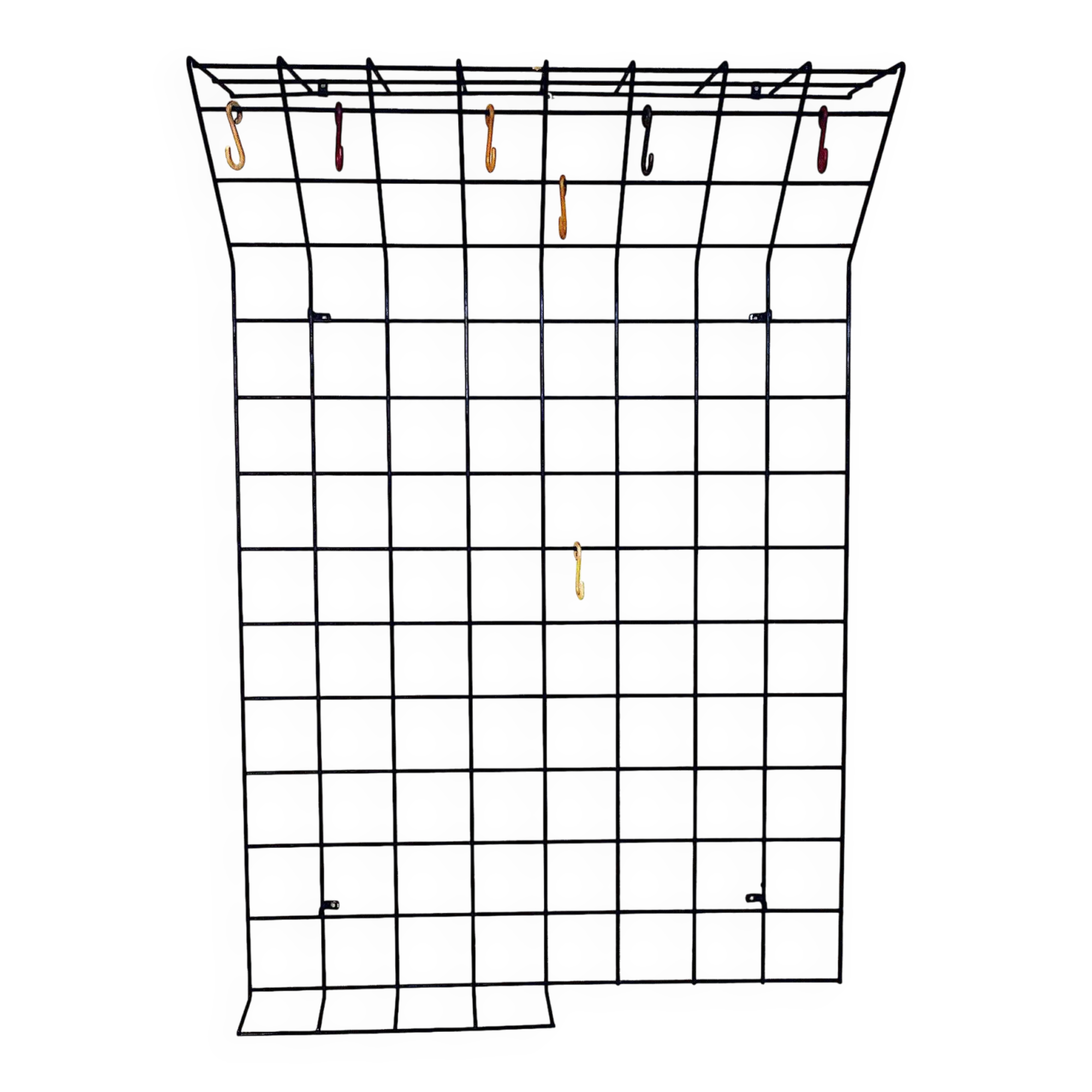 String metal wall mount coat, hat and umbrella rack, 1960s