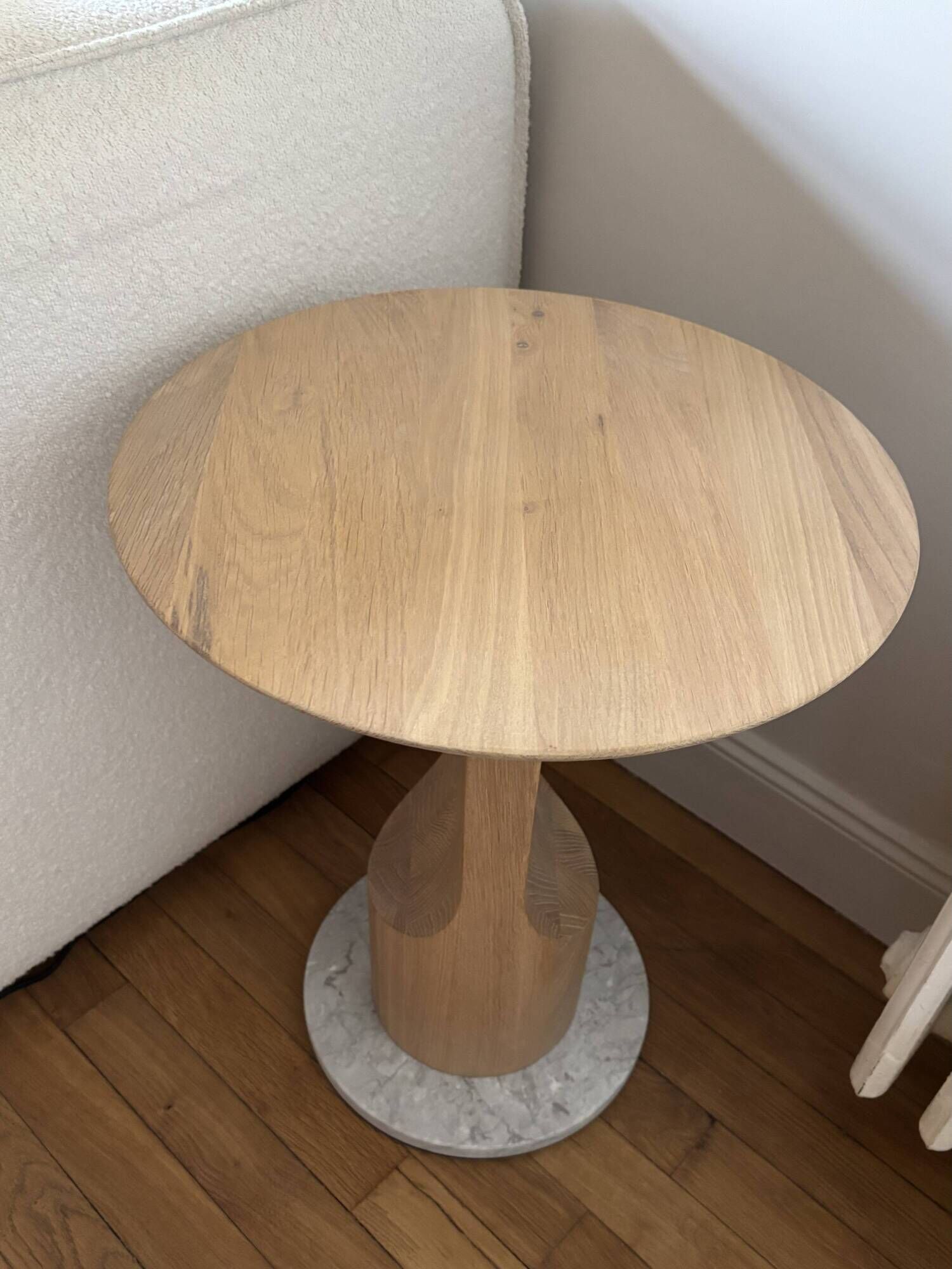 Bolia Sprout side table – oak & marble – excellent condition