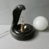 Black cobra and white opaline lamp