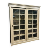 Country Classic oak Bookcase with sliding doors