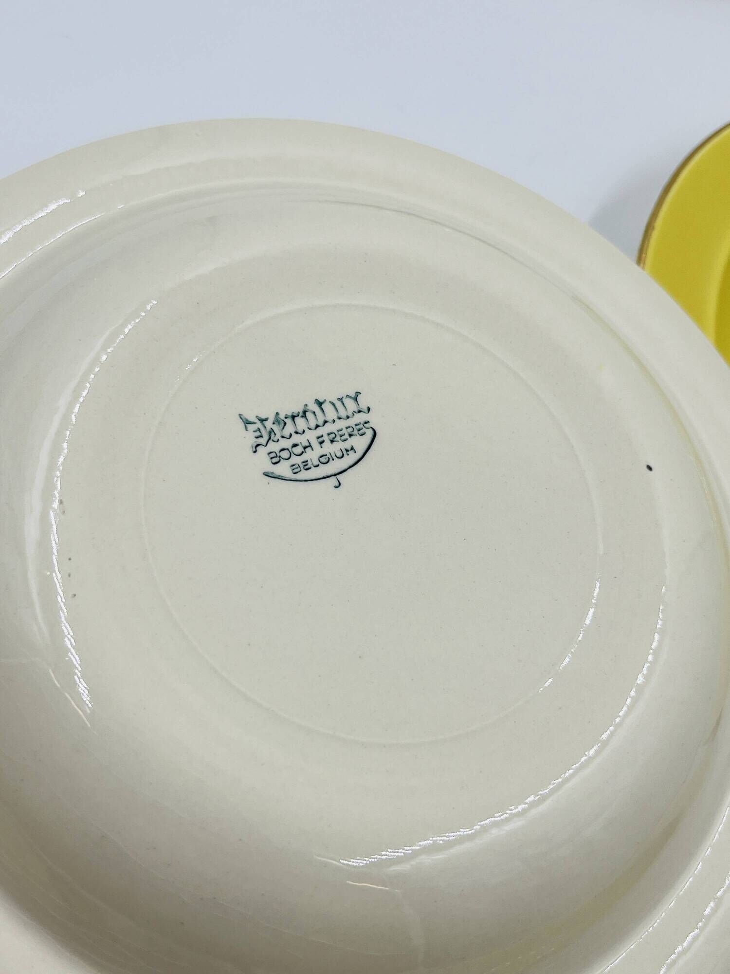 Set of 6 Keralux Boch deep plates