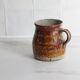 Ancient ceramic cream pot, pyrite stoneware, glazed from La Borne, France.