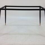 Italian Midcentury Coffee Table with Marble Top and Brass Feet, 1950s