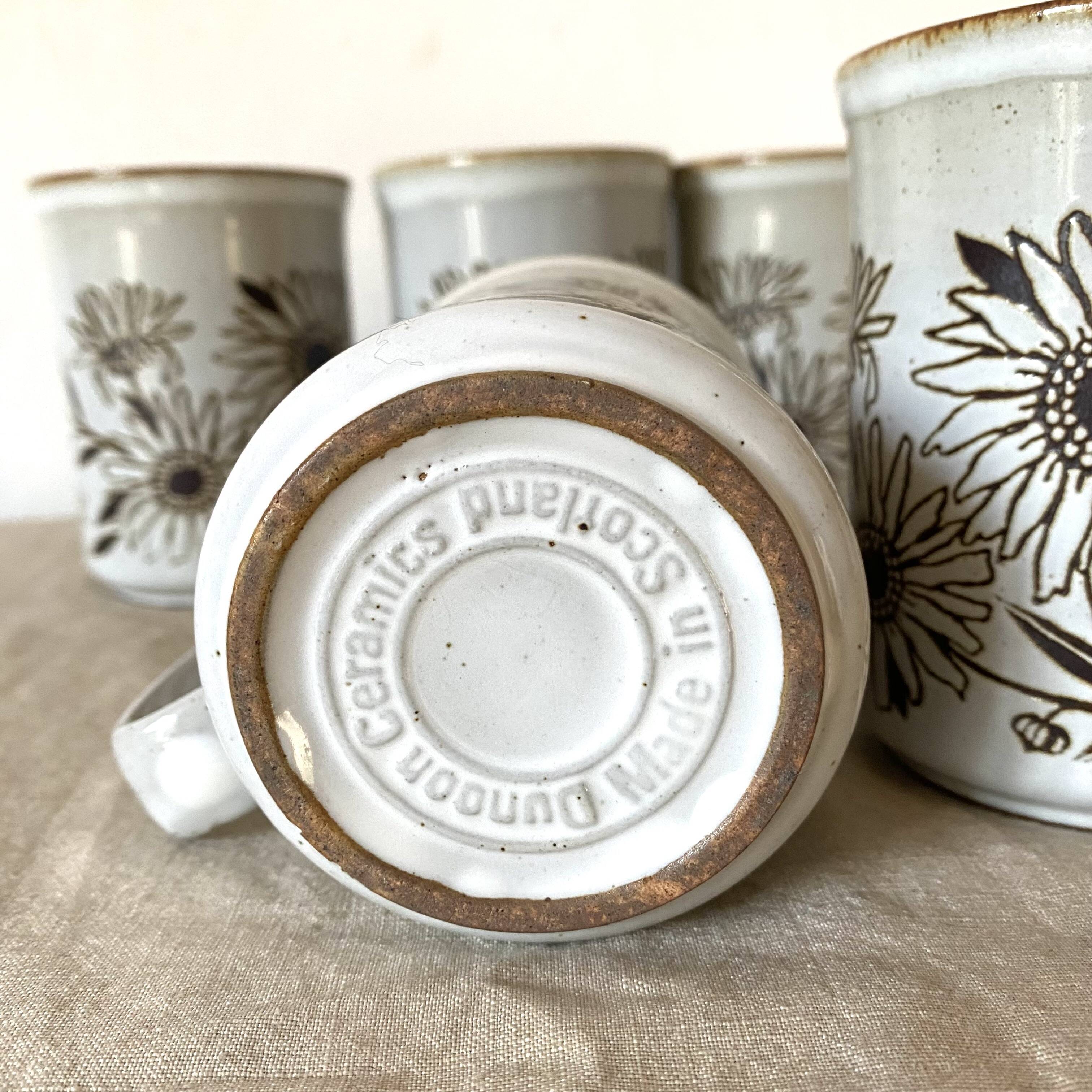 Duncon ceramics mugs, Made in Scotland, 70s