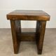 Tabouret brutaliste en bois massif style chalet