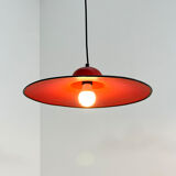 Red suspension lamp in perforated metal, 1970