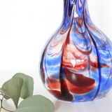 Murano vase, blue and red