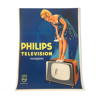 Affiche publicitaire Philips Télévision 1961
