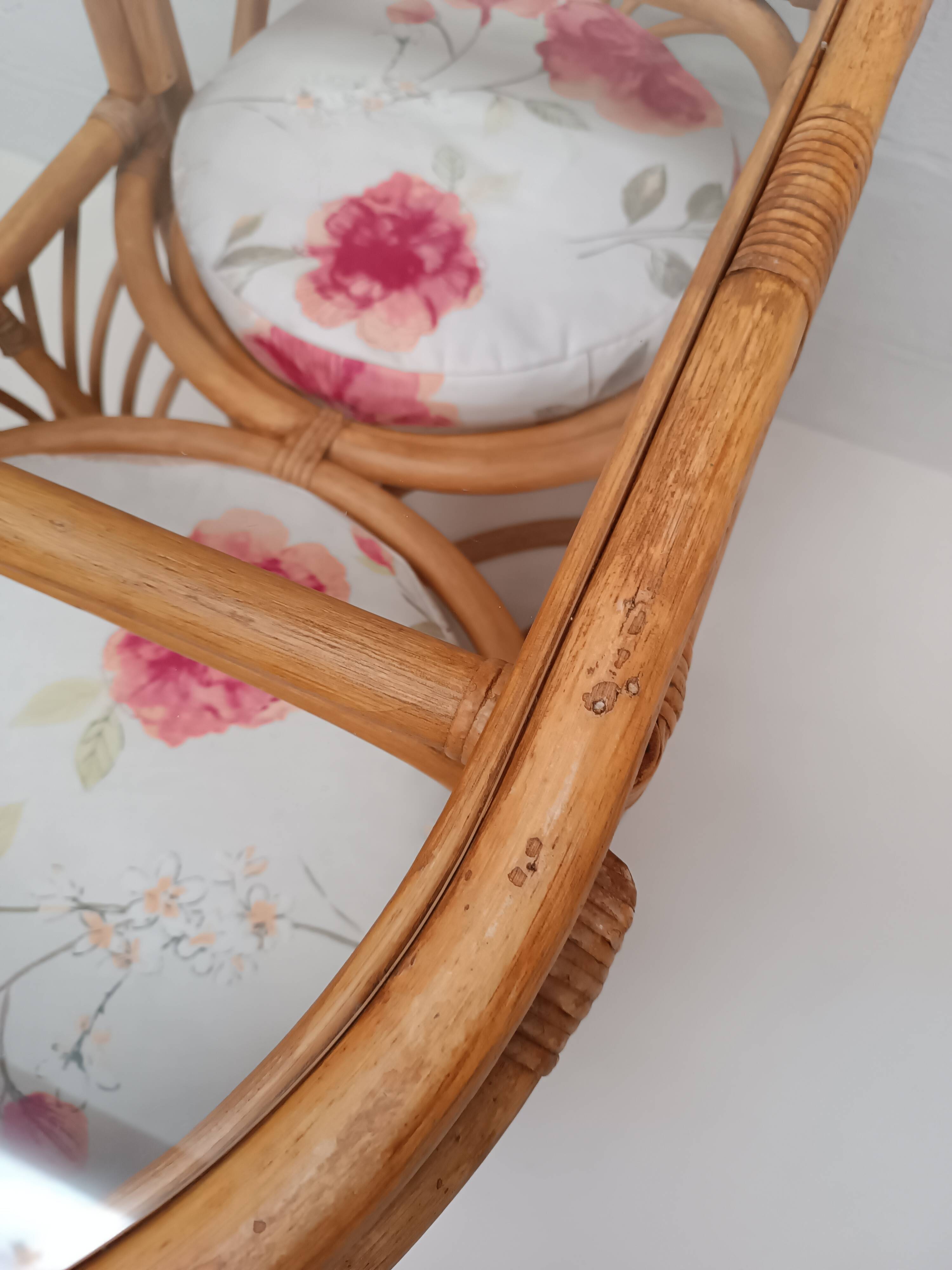 Vintage rattan table and chairs set