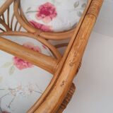 Ensemble table et chaises rotin vintage