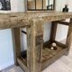 Établi en bois industriel vintage, meuble de métier