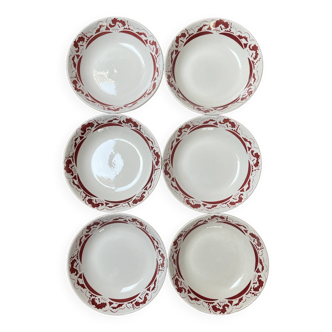 6 assiettes creuses Les Pommiers Sarreguemines