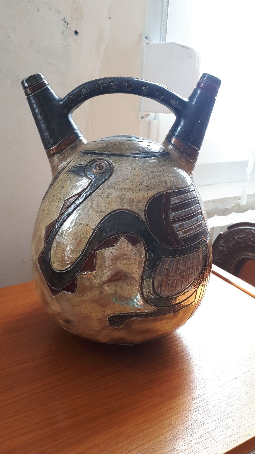 Large Art Deco vase signed Guérin