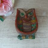 Colorful Owl Figurine Ceramica Convento Jesus Maria de Aracena Spanish Pottery