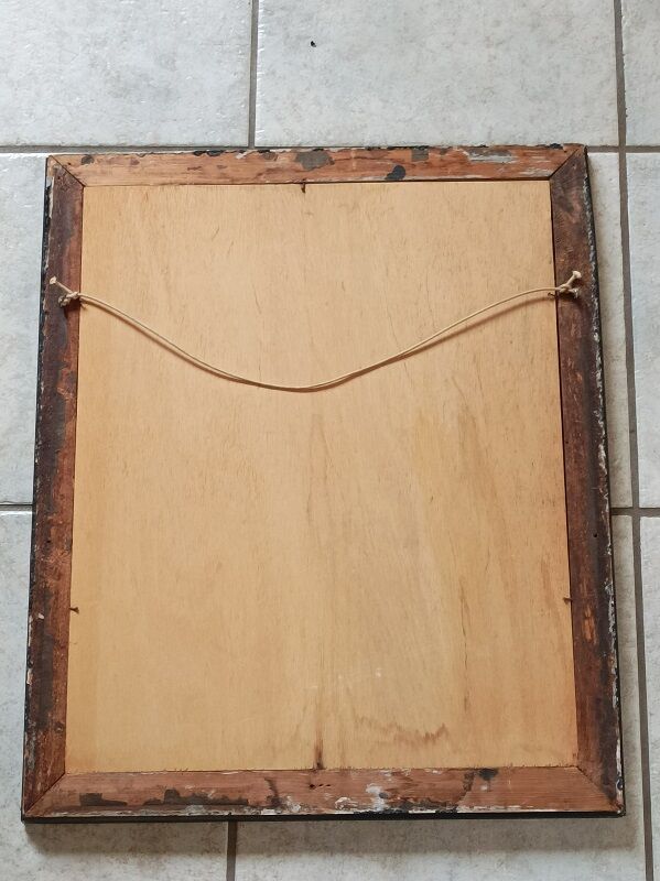 Mirror Patinated black wood frame 0923052