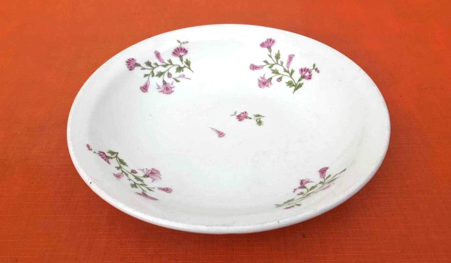 1900s Deep plate White porcelain with floral decoration