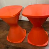 2 tabourets vintage orange Pola
