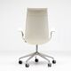 Neuf chaises à dossier haut en cuir blanc sur roulettes par Fabricius & Kastholm.