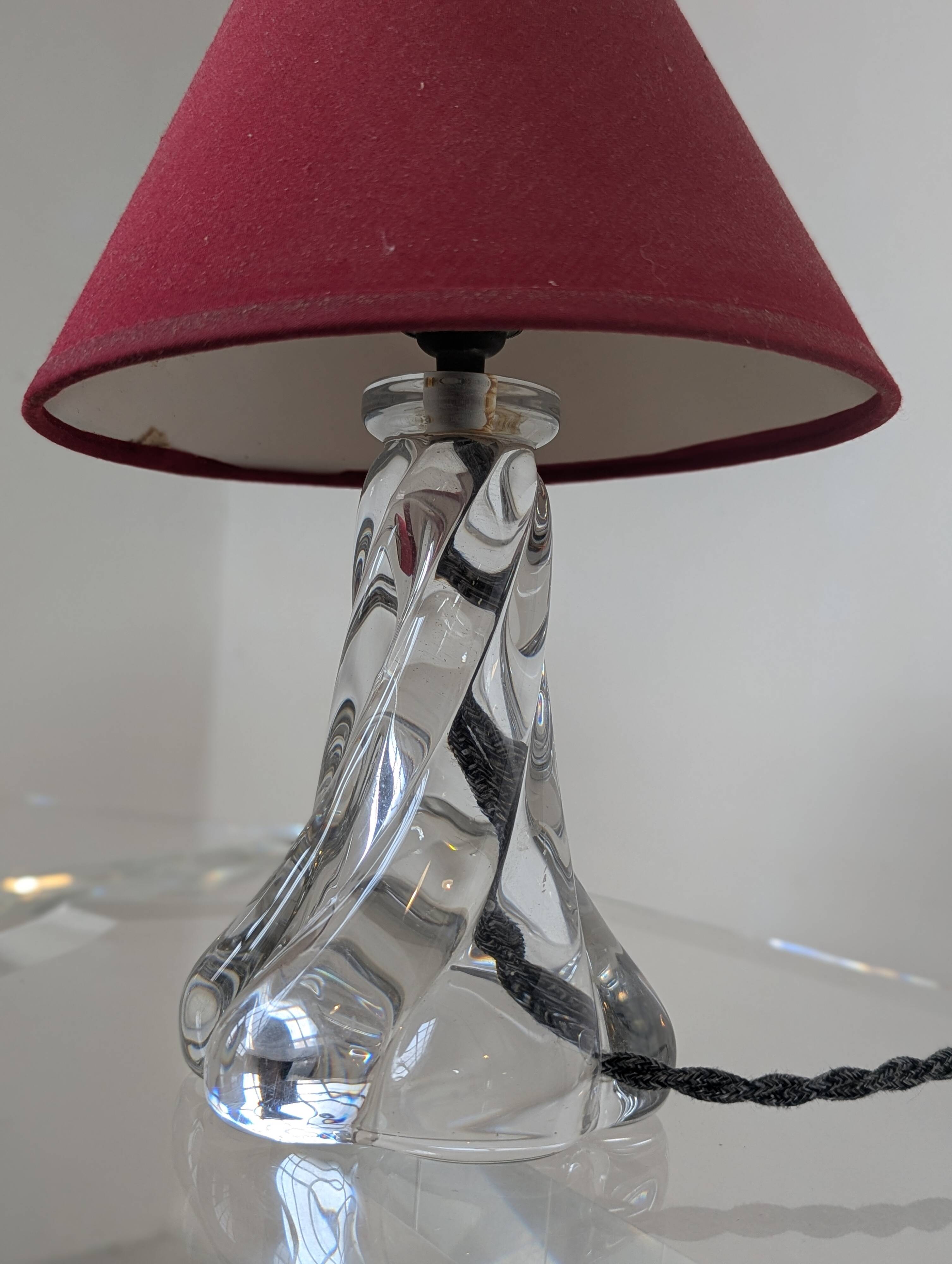 Pair of crystal bedside lamps