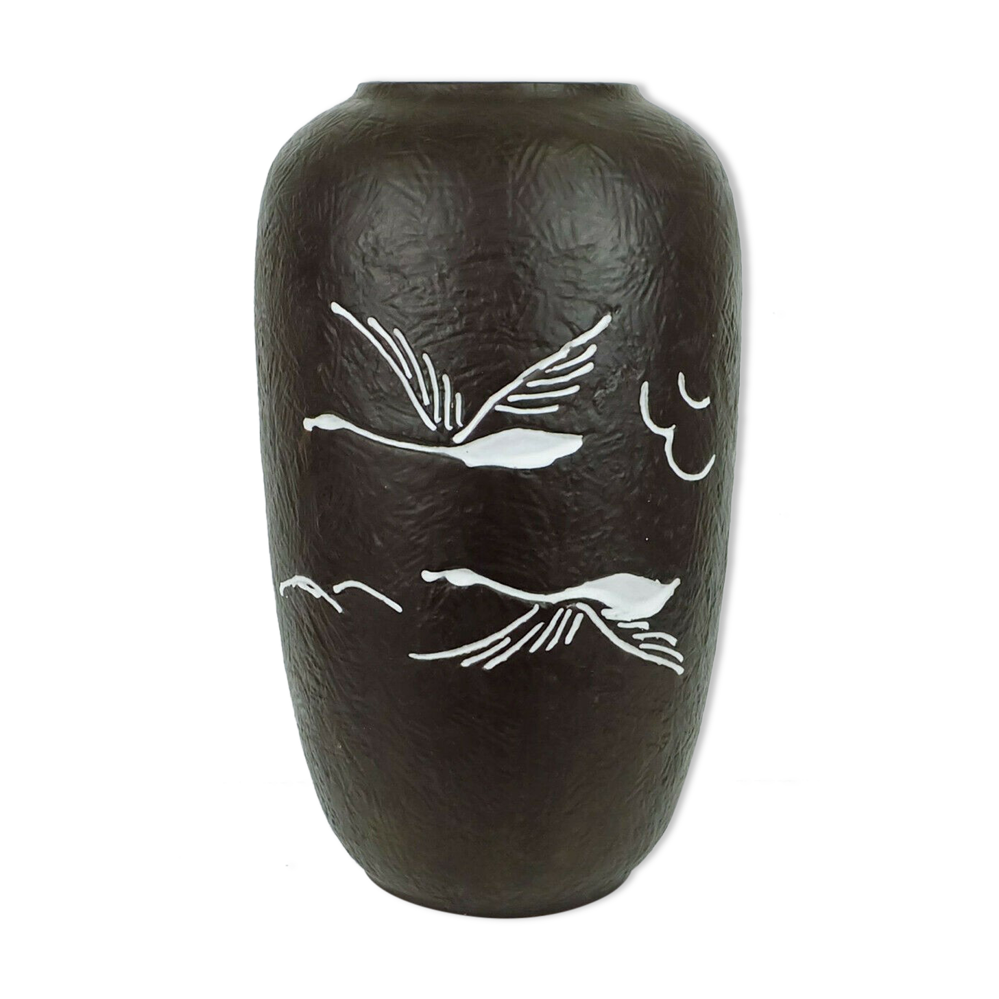 Carstens vase floorvase relief pattern and crane motif model 45-44