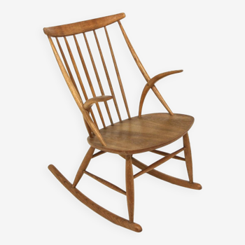 Rocking-chair en chêne, Illum Wikkelsø, N. Eilersen, Danemark, 1960