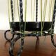 Vintage umbrella door in wrought iron and scoubidou 60s