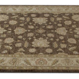 Brown Wool Rug Handmade Ziegler Carpet- 167x251cm