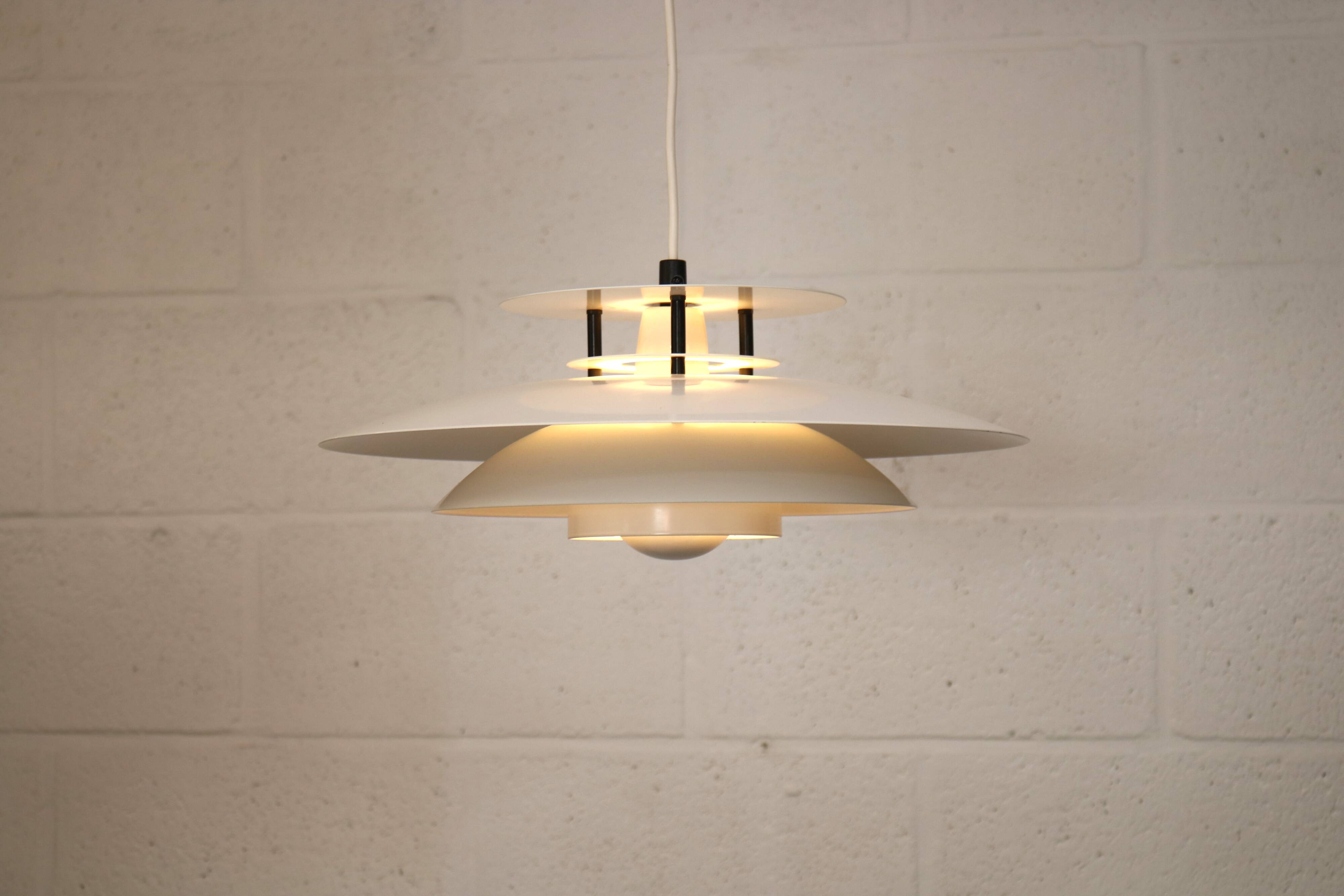 Vintage Laterna Danica Pendant Lamp: White & Black Danish Design