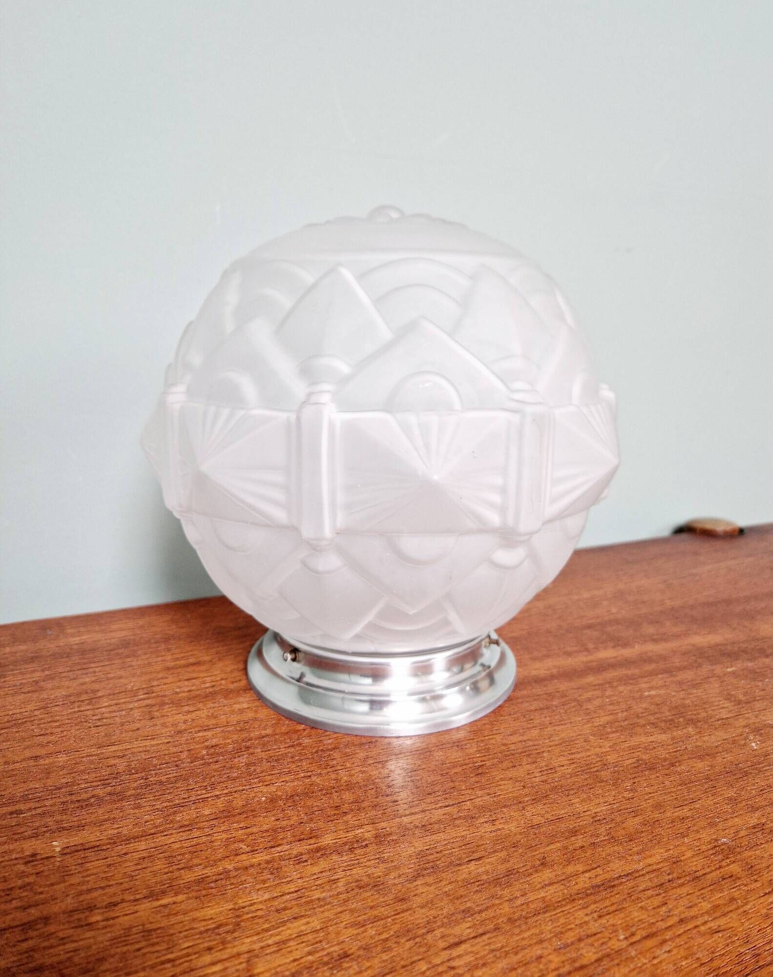 Art Deco satin glass ceiling light, 1920s-30s
