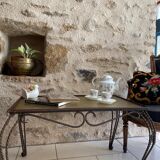 Table basse / table d'appoint en fer forgé vintage