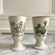 Paire de mazagrans tasses herbier