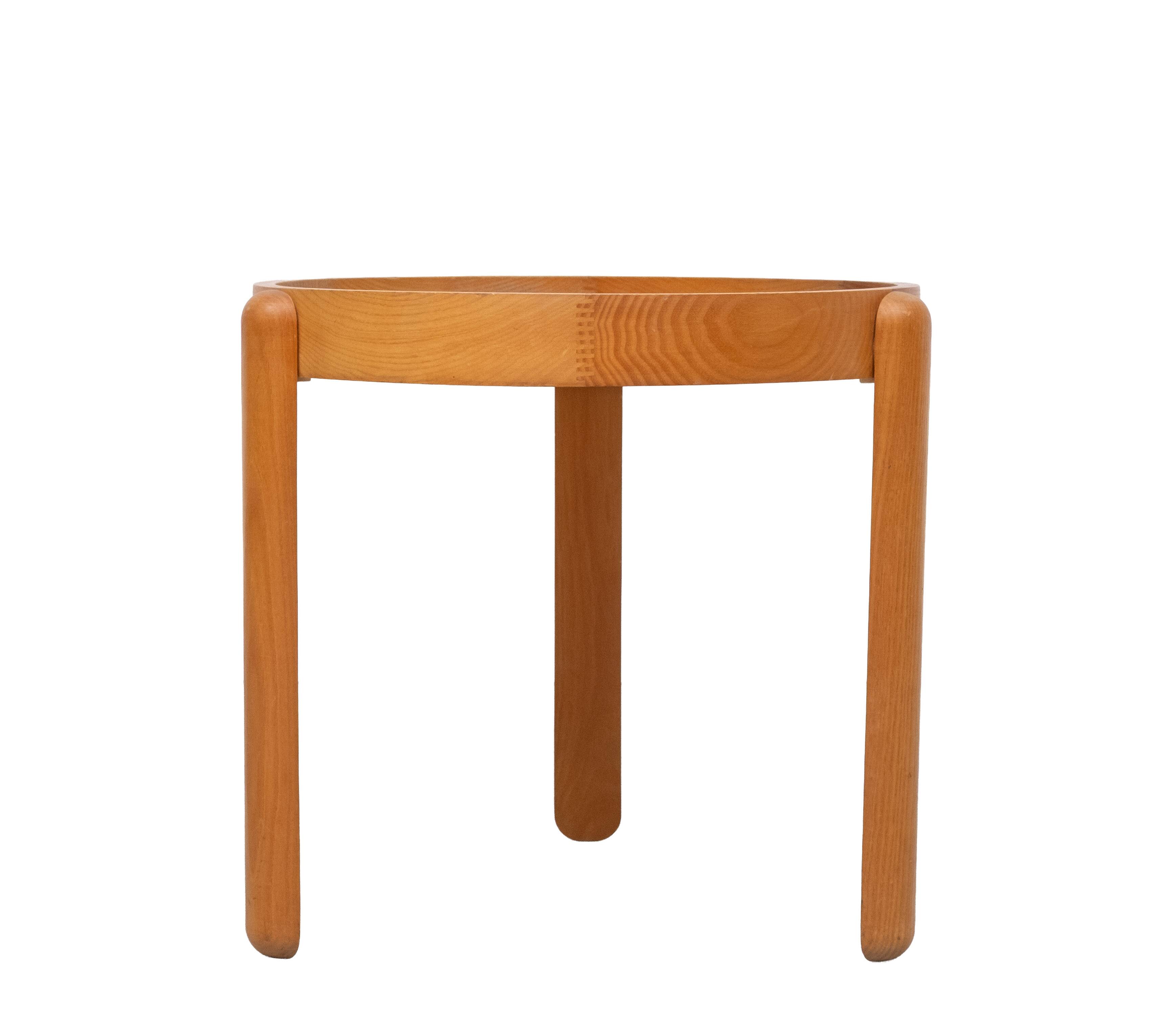 Porada Arredi Beechwood Smoked Glass side tables 1970s Italy