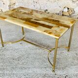 Table basse vintage en marbre et onyx circa 60/70